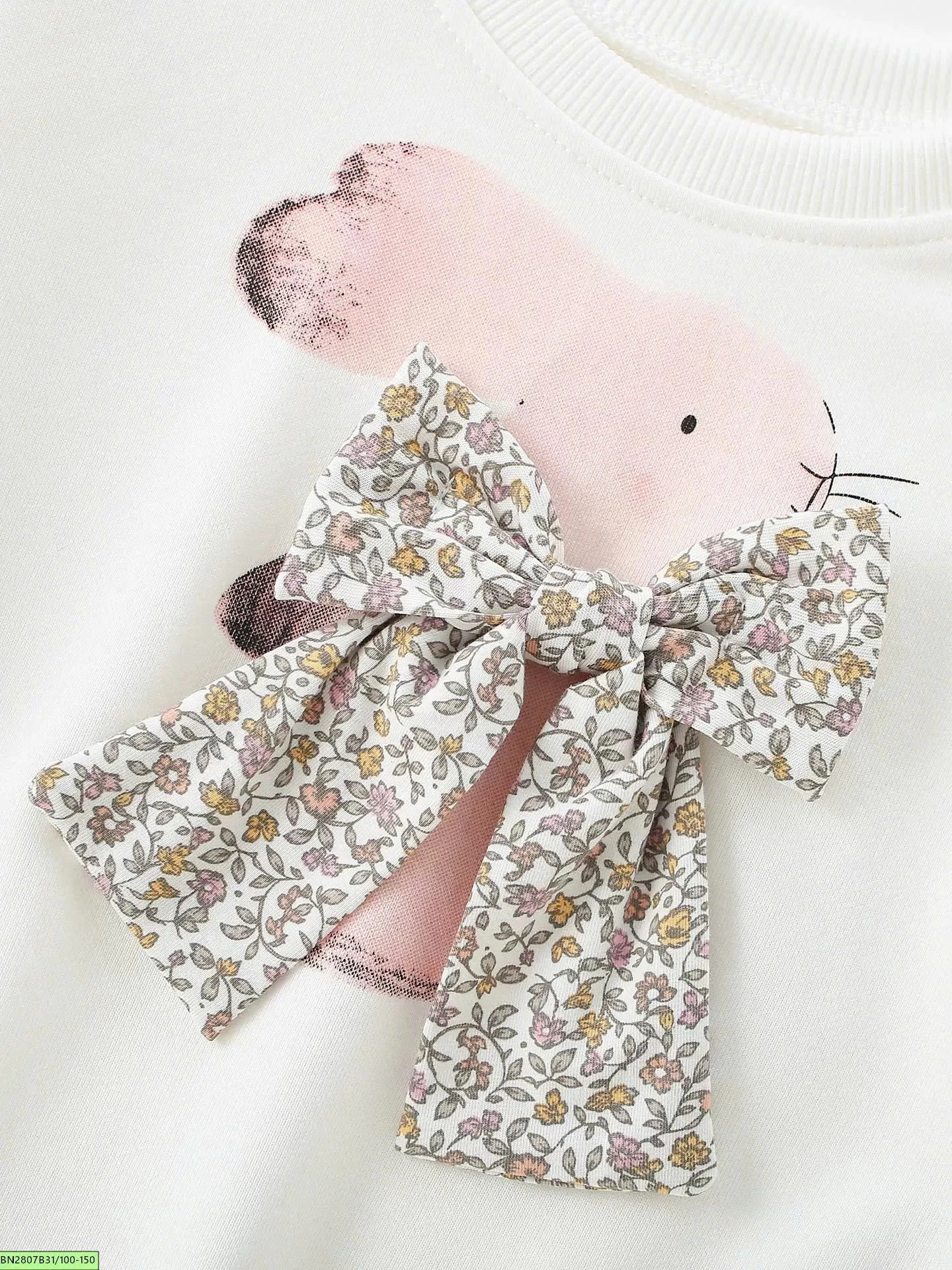BỘ COTTON NƠ THỎ BÉ GÁI MALWEE