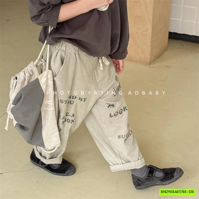 BAGGY IN CHỮ VINTAGE ADBABY