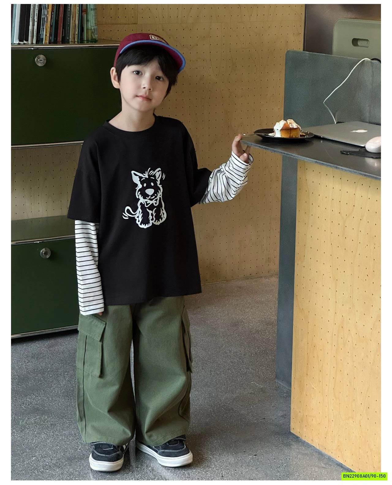 ÁO THUN MÈO GIẢ 2 LỚP AQ5016 AOAOKIDS