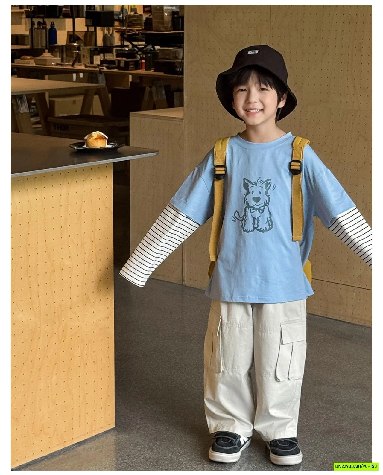 ÁO THUN MÈO GIẢ 2 LỚP AQ5016 AOAOKIDS