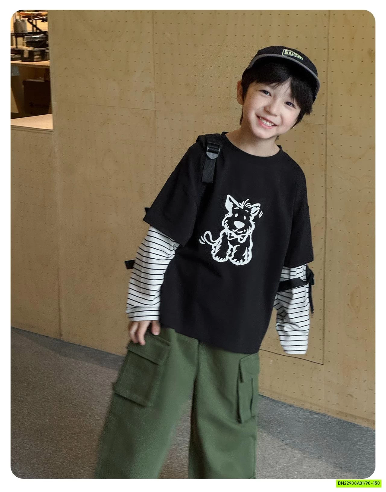 ÁO THUN MÈO GIẢ 2 LỚP AQ5016 AOAOKIDS