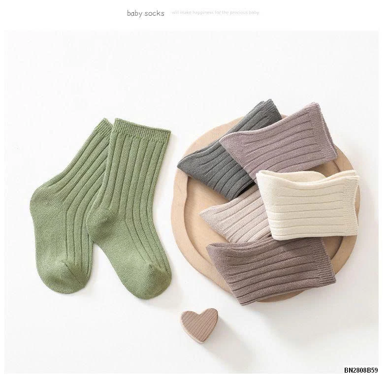 SÉT 6 ĐÔI TẤT TRƠN MÀU CHO BÉ