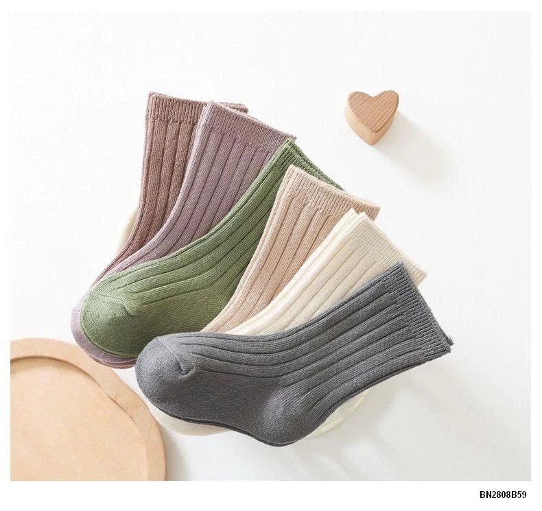 SÉT 6 ĐÔI TẤT TRƠN MÀU CHO BÉ