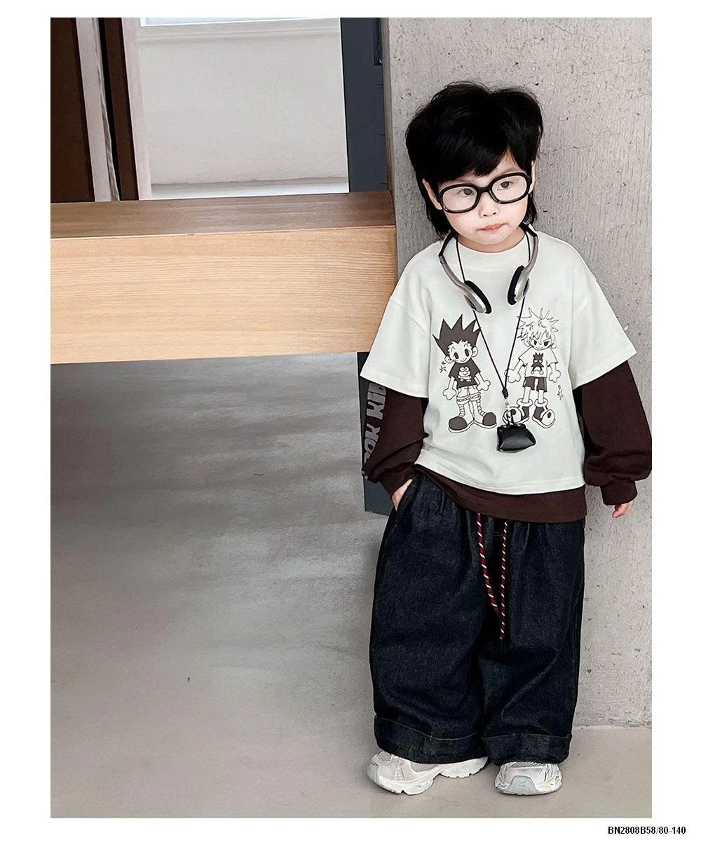 ÁO THUN HOẠT HÌNH TAY NỐI