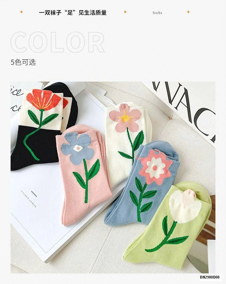 SET 5 ĐÔI TẤT BÔNG HOA DỄ THƯƠNG