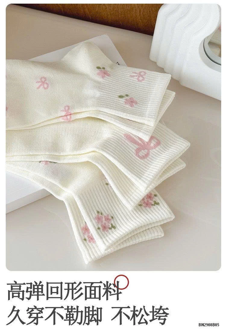 SET 5 ĐÔI TẤT NƠ HOA CHO NỮ