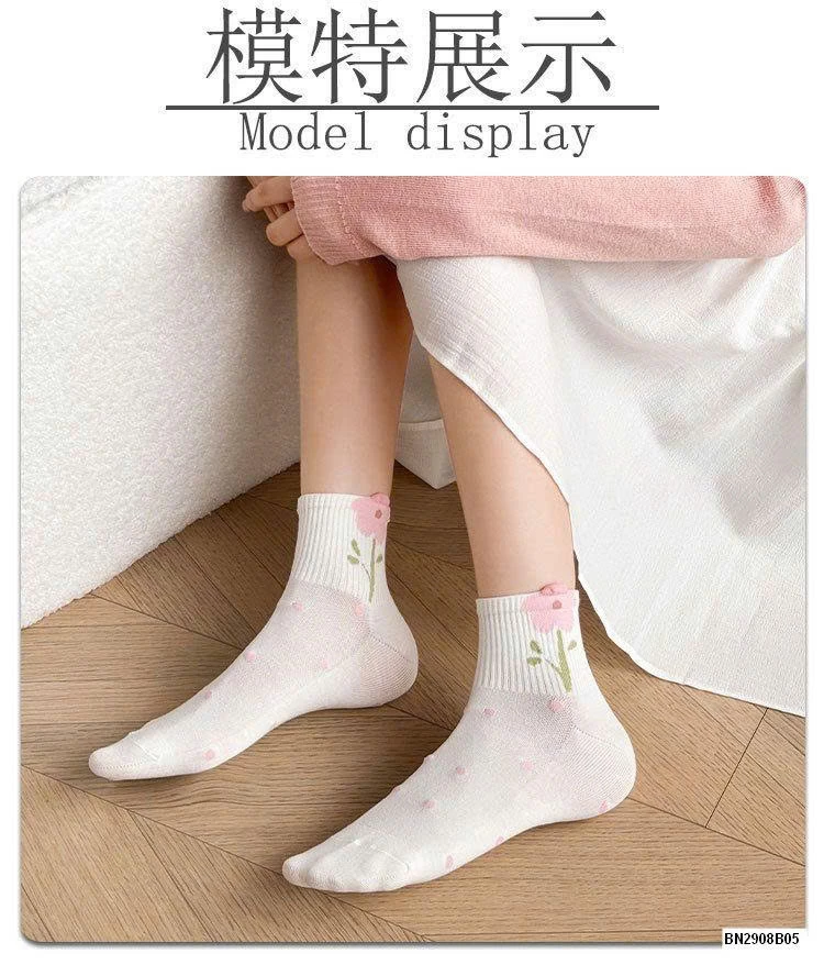 SET 5 ĐÔI TẤT NƠ HOA CHO NỮ