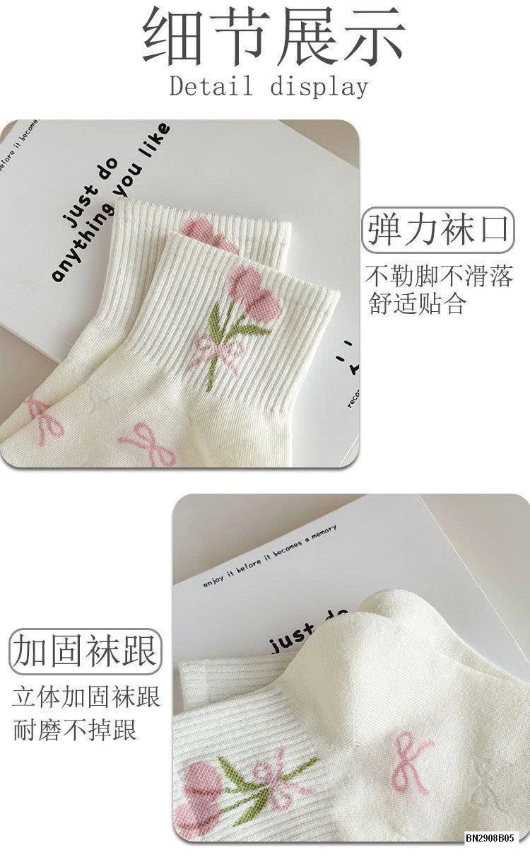 SET 5 ĐÔI TẤT NƠ HOA CHO NỮ