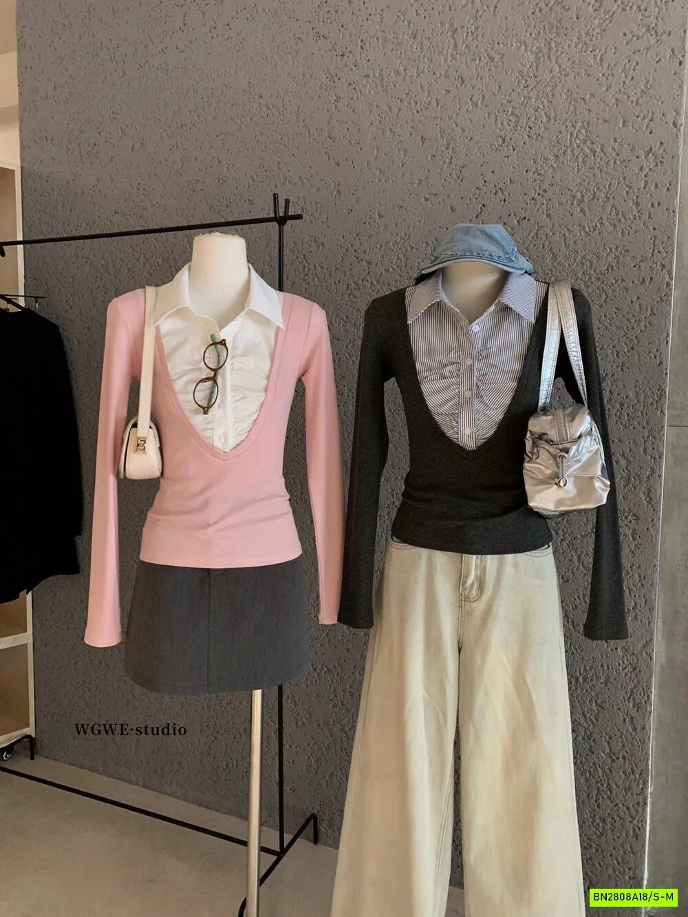 ÁO THUN PHỐI SƠ MI WGWE6869