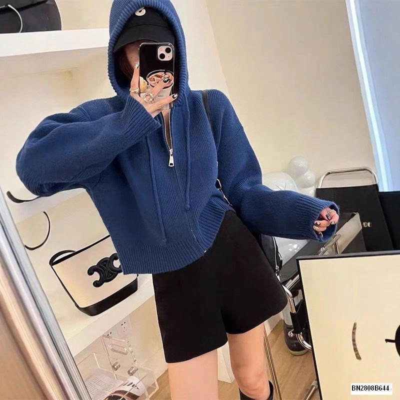 ÁO LEN LIỀN MŨ KHÓA KÉO R.S.STUIDO