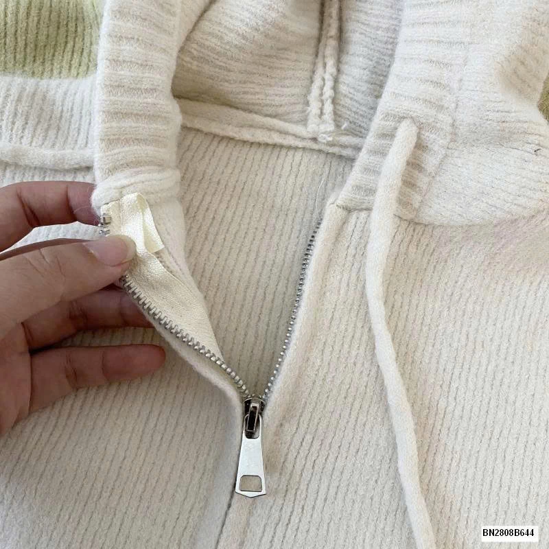 ÁO LEN LIỀN MŨ KHÓA KÉO R.S.STUIDO