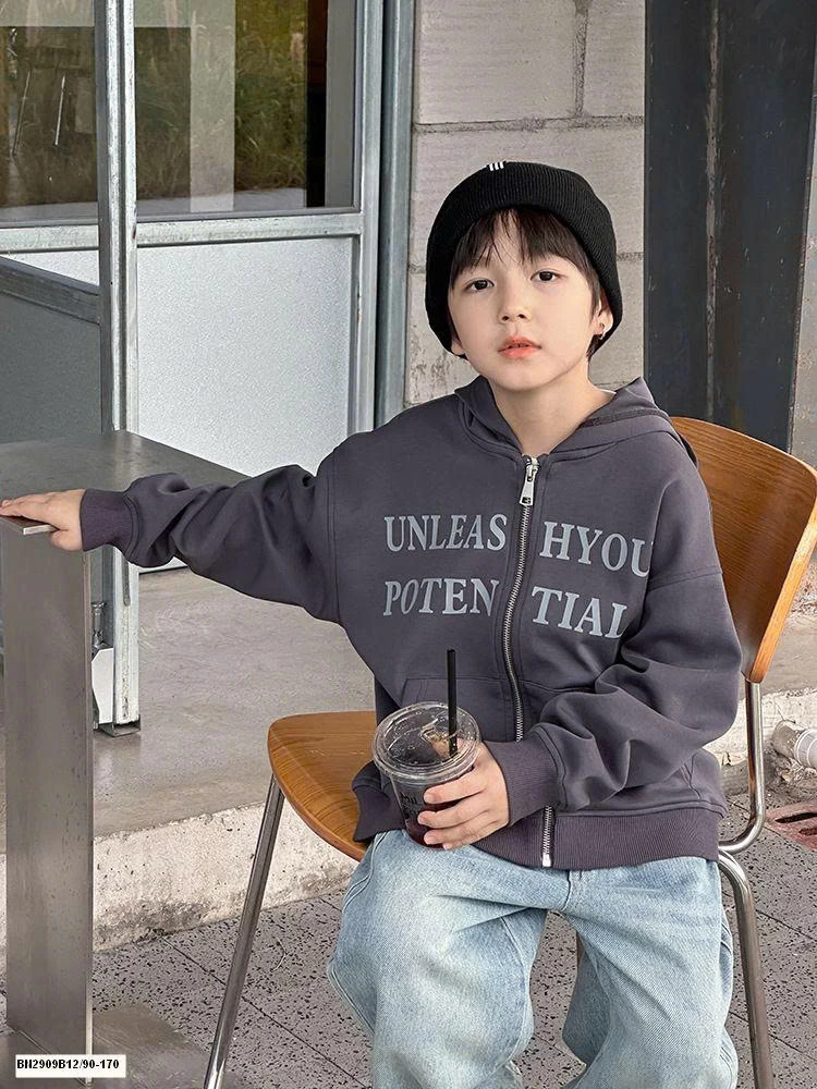 ÁO KHOÁC NỈ IN CHỮ AMBB  25G160