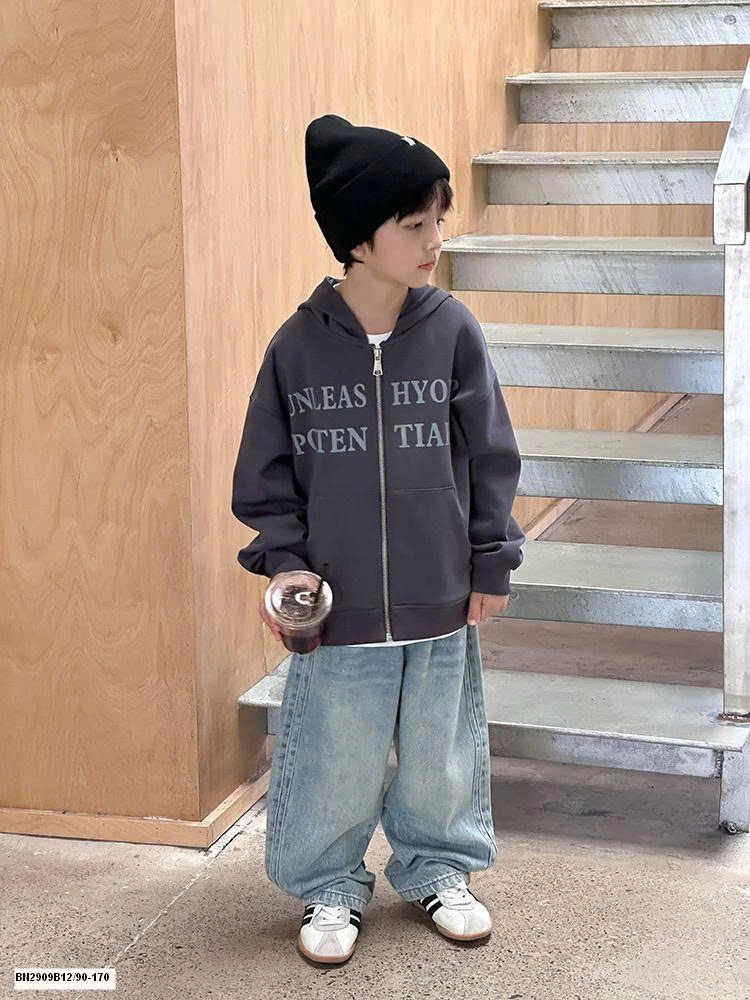 ÁO KHOÁC NỈ IN CHỮ AMBB  25G160