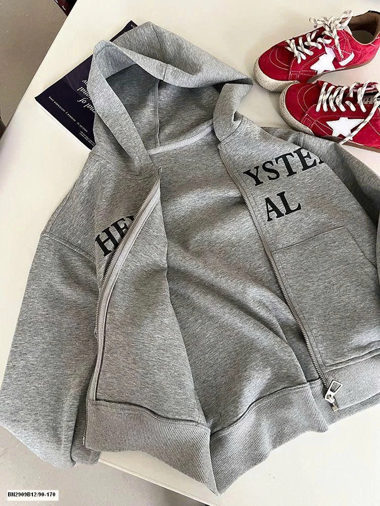 ÁO KHOÁC NỈ IN CHỮ AMBB  25G160