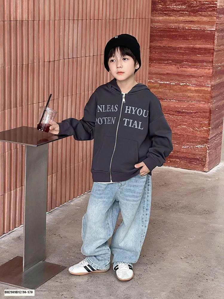 ÁO KHOÁC NỈ IN CHỮ AMBB  25G160