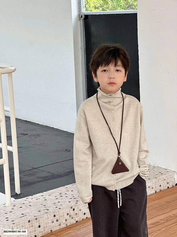 ÁO LEN DỆT CỔ CAO ĐÓNG CÚC AMBB 25G191