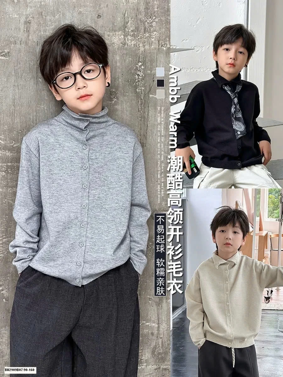 ÁO LEN DỆT CỔ CAO ĐÓNG CÚC AMBB 25G191