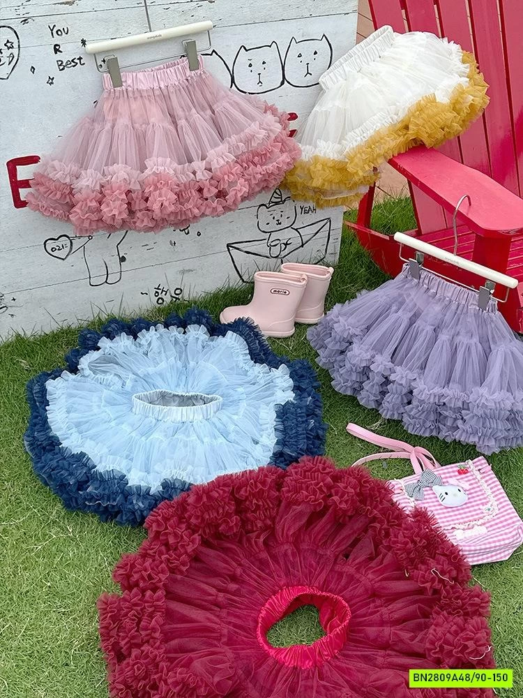 CHÂN VÁY TUTU PHỐI VIỀN MÀU