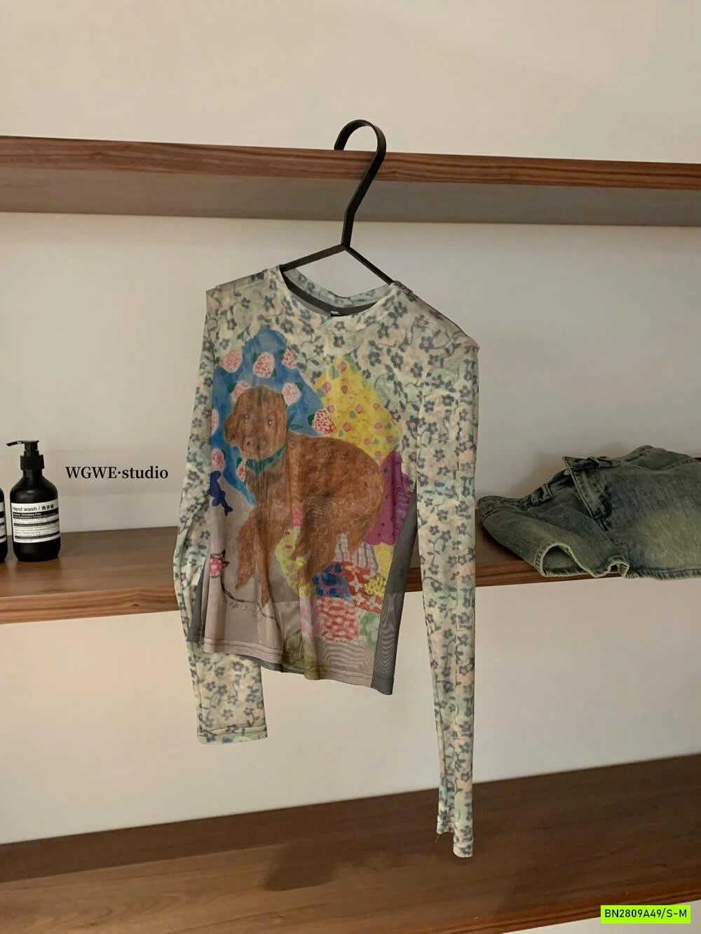 ÁO LƯỚI HỌA TIẾT DÀI TAY WGWE7271