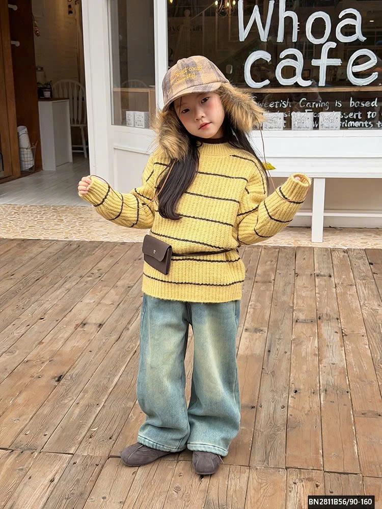 ÁO LEN KẺ AMBB CỔ TRÒN 25K143