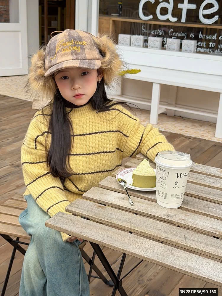 ÁO LEN KẺ AMBB CỔ TRÒN 25K143