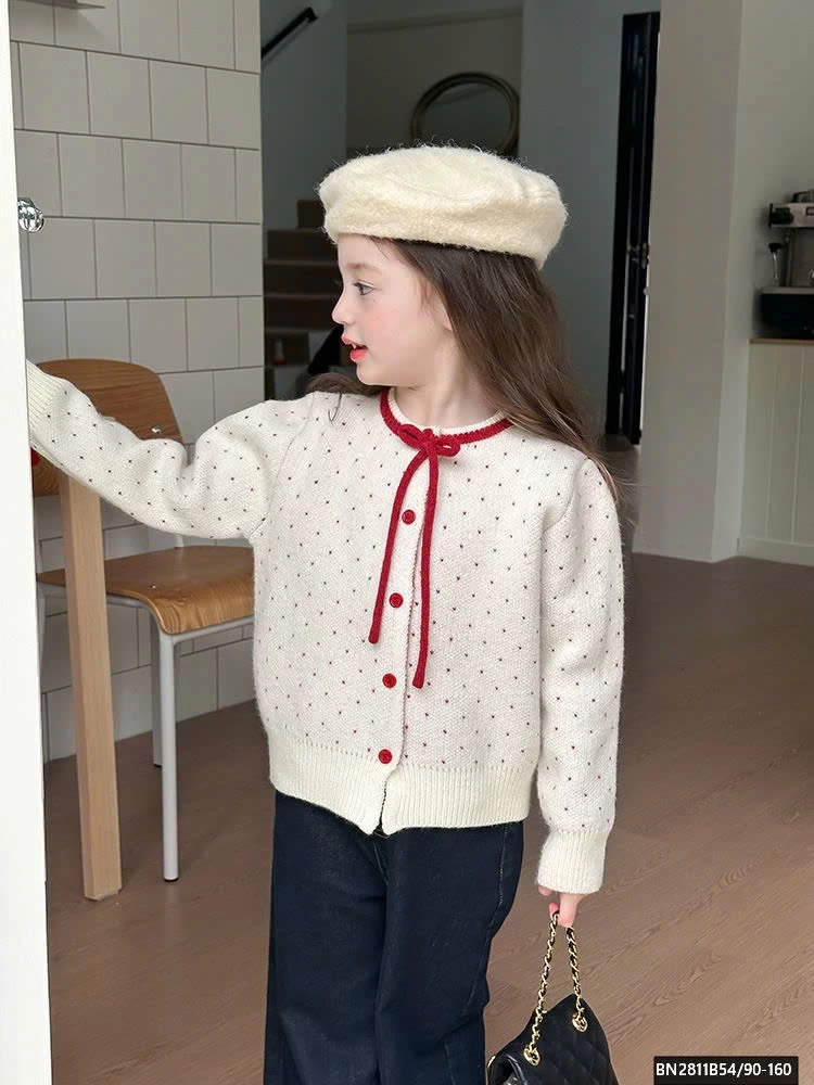 ÁO CARDIGAN LEN CHẤM BI AMBB  24B071