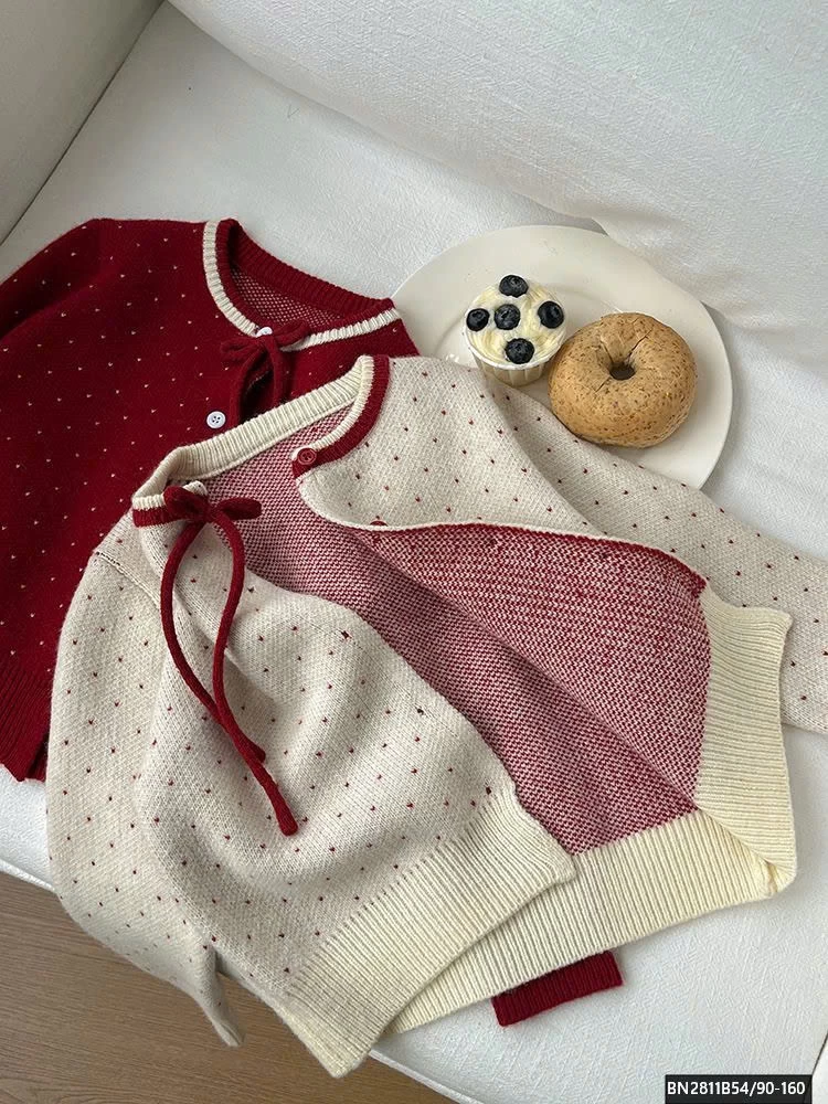 ÁO CARDIGAN LEN CHẤM BI AMBB  24B071