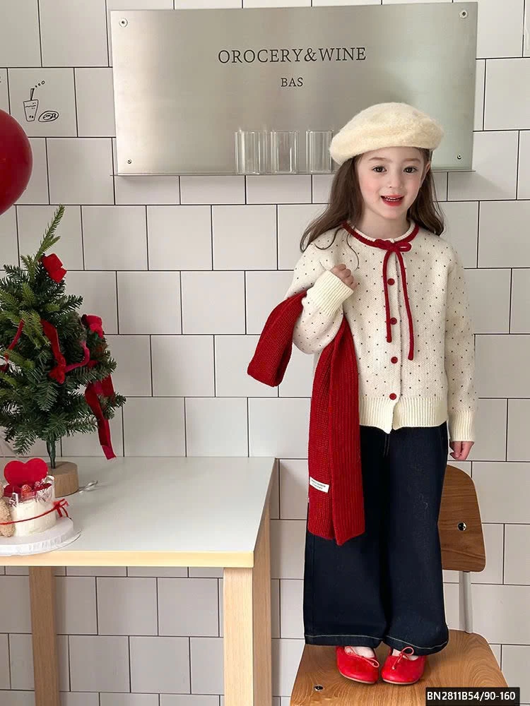 ÁO CARDIGAN LEN CHẤM BI AMBB  24B071