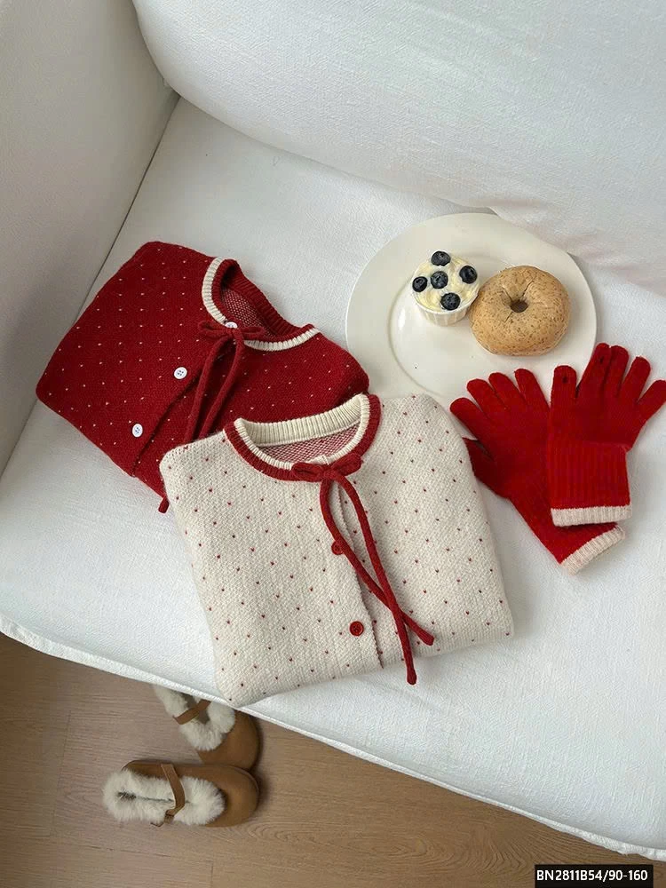 ÁO CARDIGAN LEN CHẤM BI AMBB  24B071