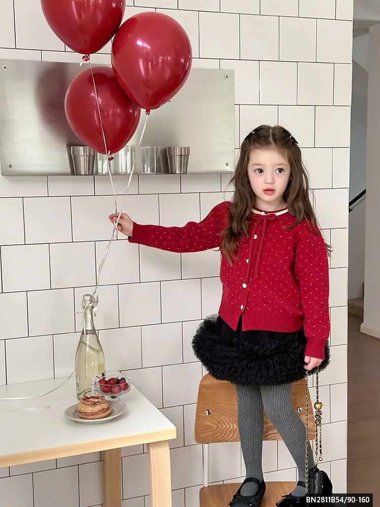 ÁO CARDIGAN LEN CHẤM BI AMBB  24B071