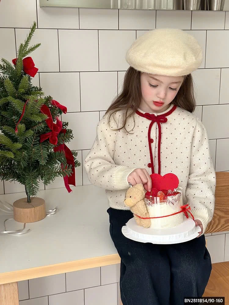 ÁO CARDIGAN LEN CHẤM BI AMBB  24B071