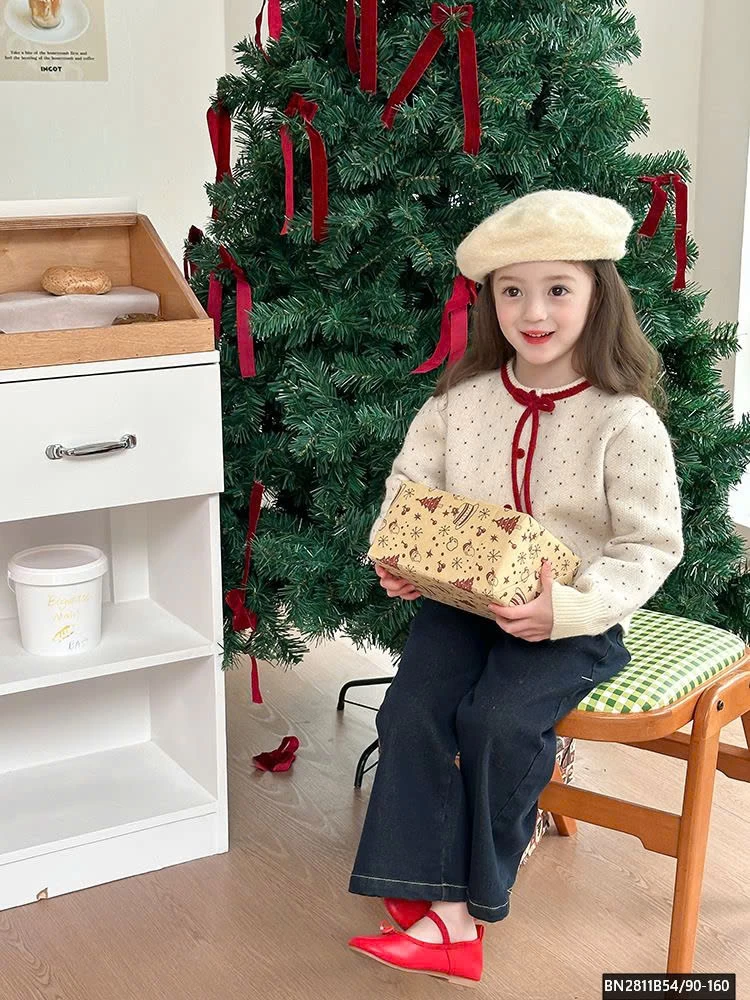 ÁO CARDIGAN LEN CHẤM BI AMBB  24B071