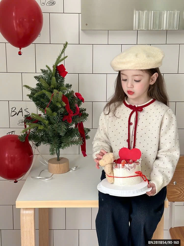 ÁO CARDIGAN LEN CHẤM BI AMBB 24B071