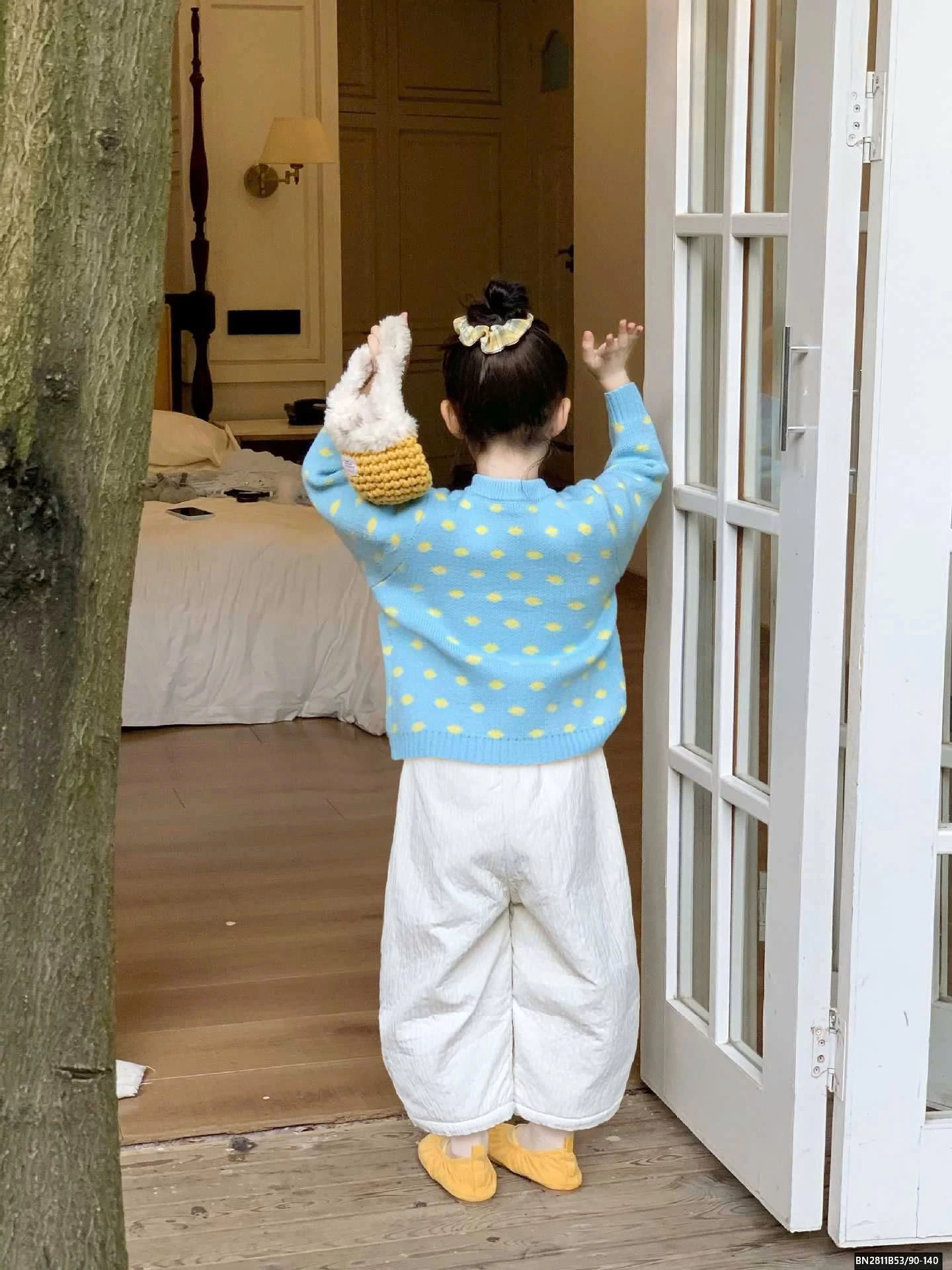 SET ÁO LEN CHẤM BI PHỐI QUẦN LÓT LÔNG CỪU