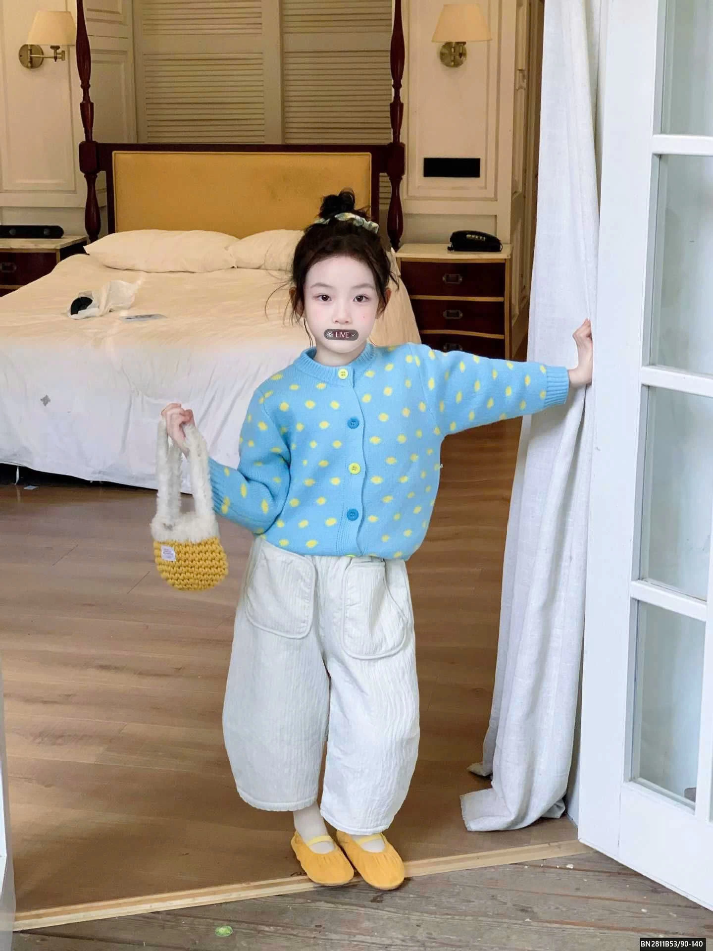 SET ÁO LEN CHẤM BI PHỐI QUẦN LÓT LÔNG CỪU