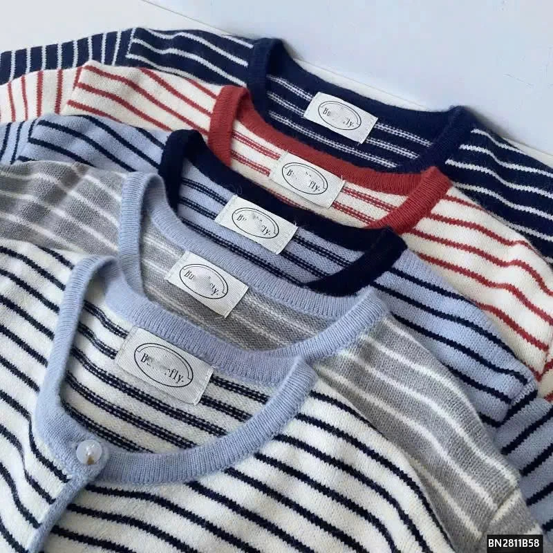 CARDIGAN LEN KẺ PHỐI MÀU VIỀN