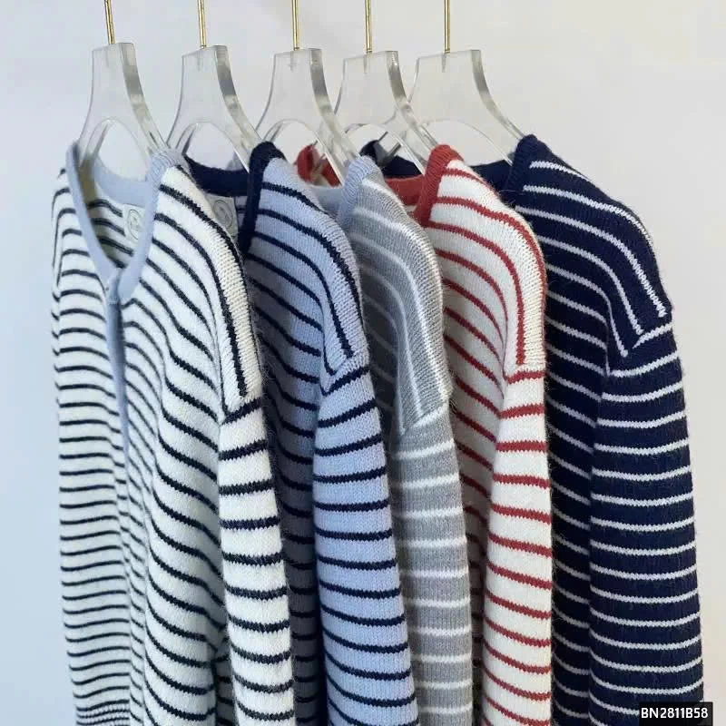 CARDIGAN LEN KẺ PHỐI MÀU VIỀN