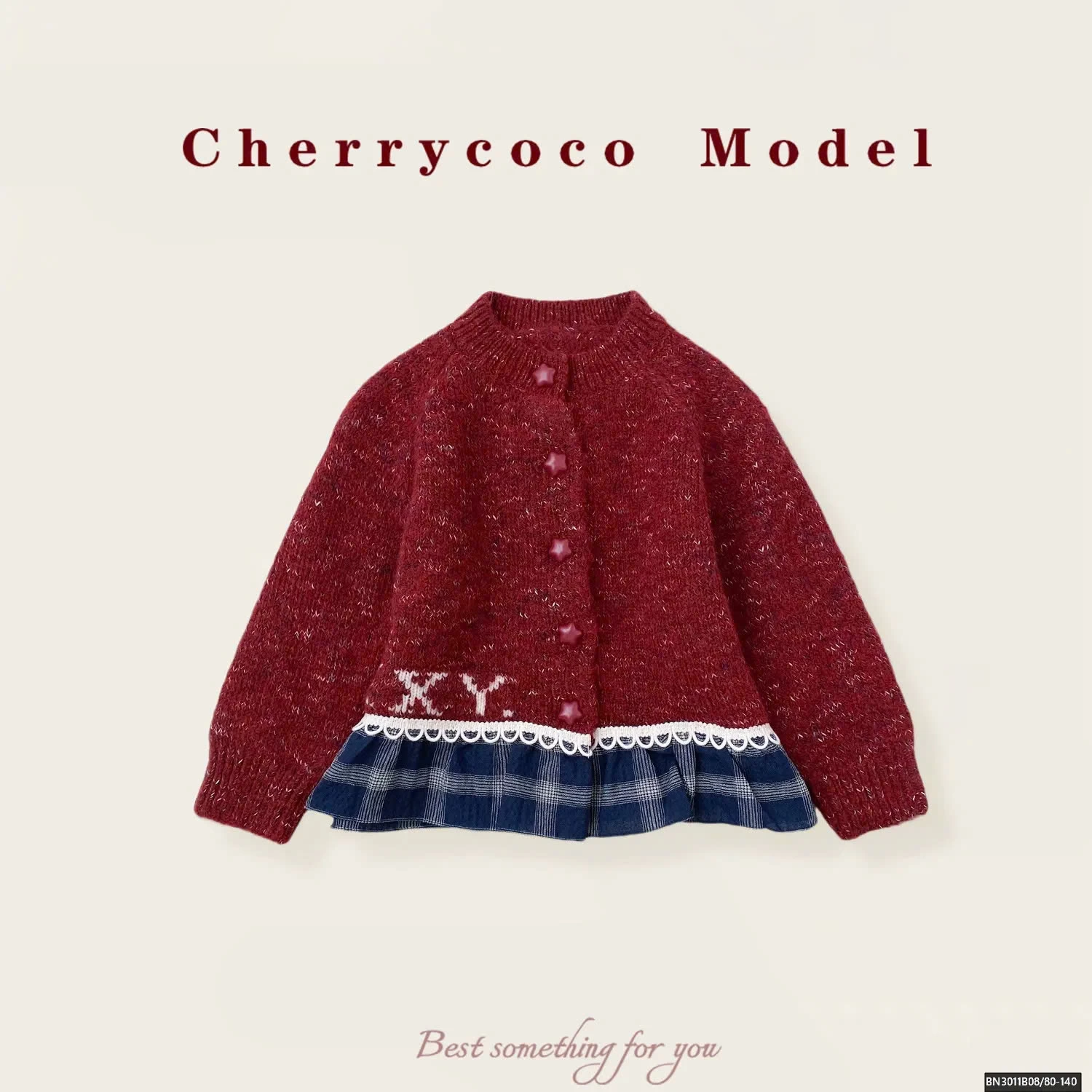 ÁO KHOÁC LEN ĐỎ CHỮ XY CHERRYCOCO