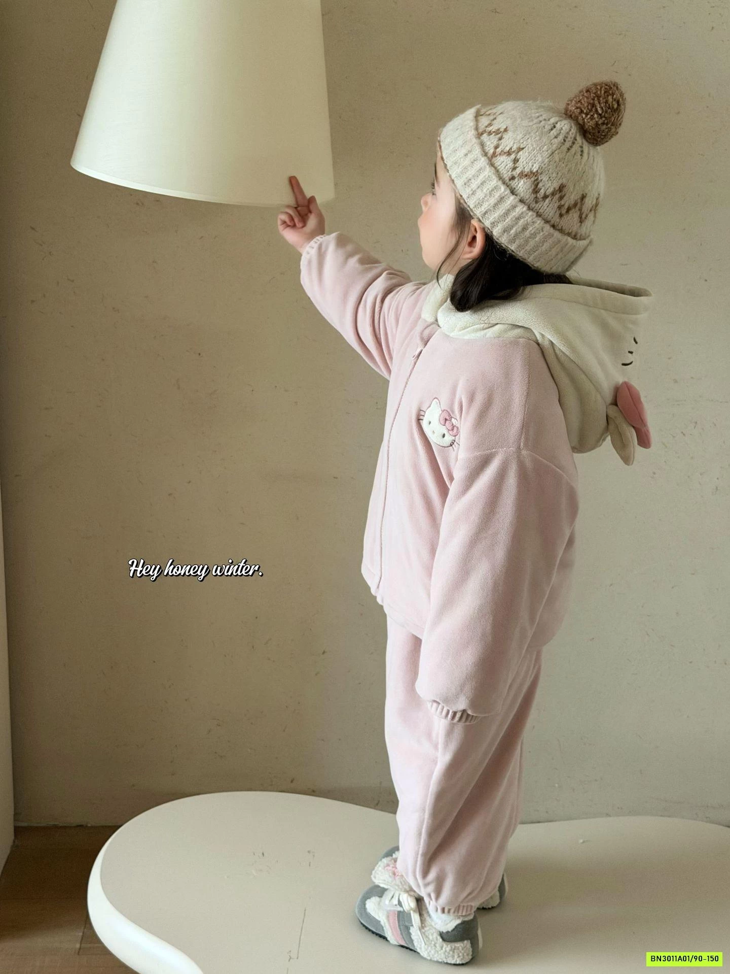 BỘ NỈ ÁO KHOÁC HỒNG KITTY