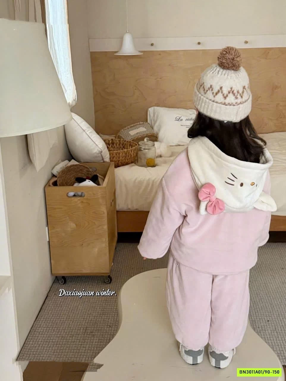 BỘ NỈ ÁO KHOÁC HỒNG KITTY