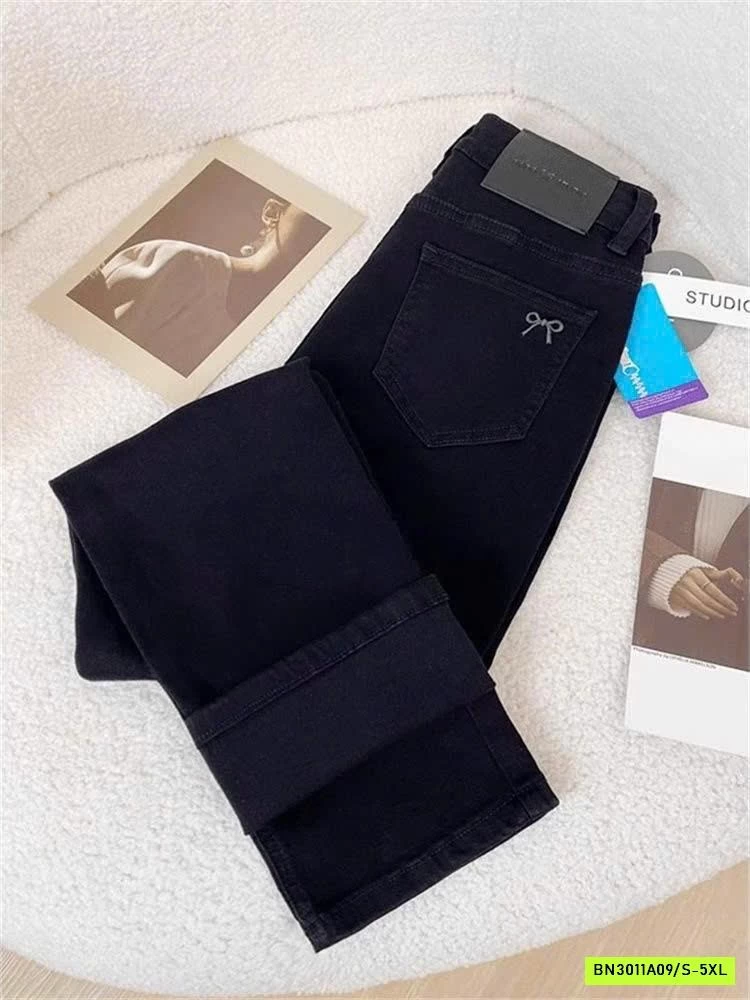 QUẦN JEAN THÊU NƠ NỮ