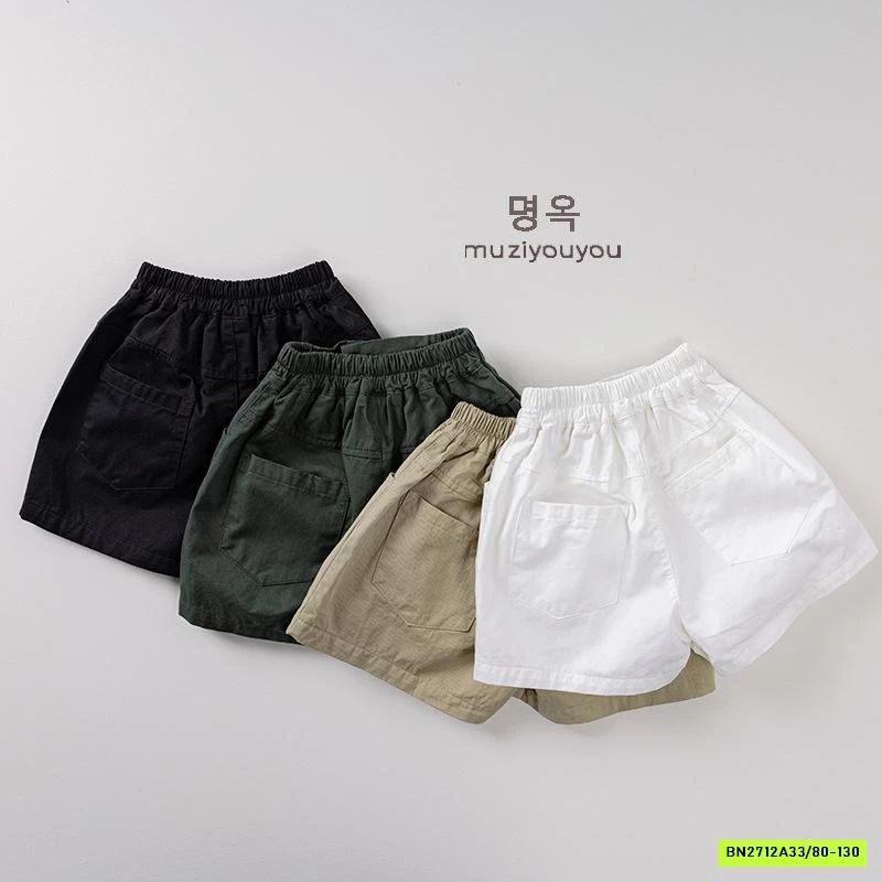 SHORT THÔ MỀM CẠP CHUN CÚC TRƯỚC MZYY