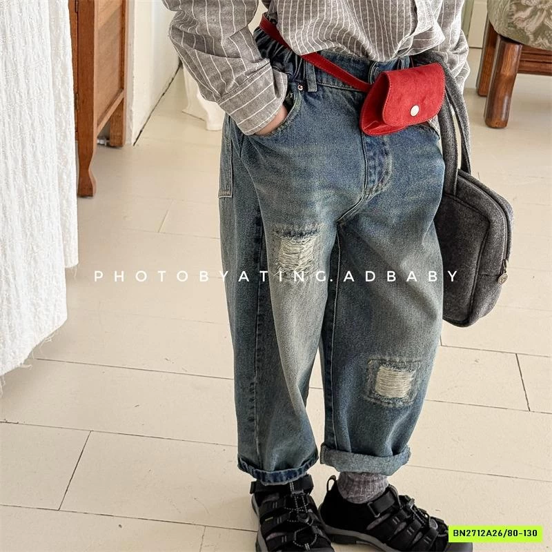 JEANS BAGGY RÁCH GỐI ADBABY