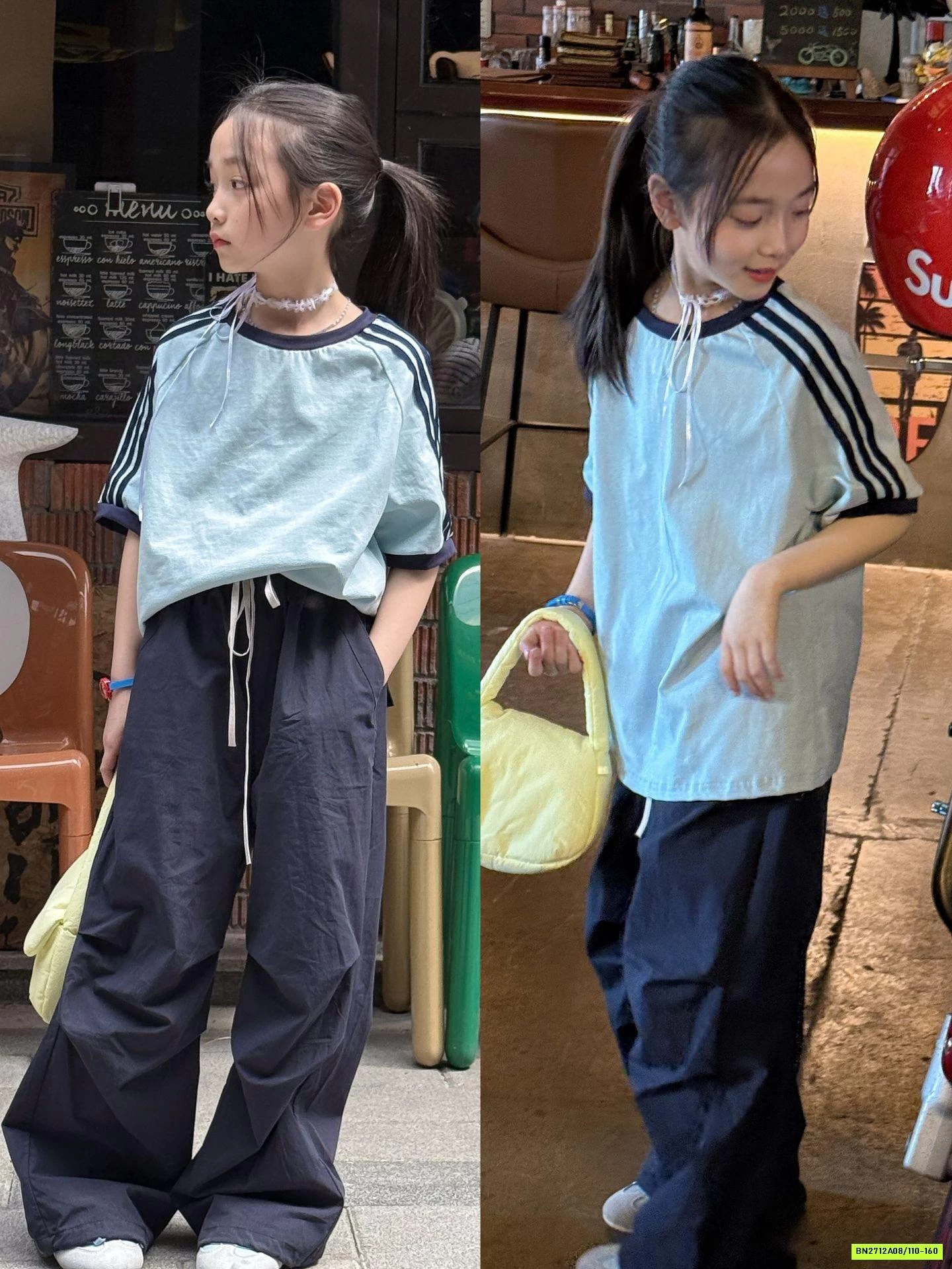 ÁO THUN CỔ TRÒN SỌC VAI TCKIDS