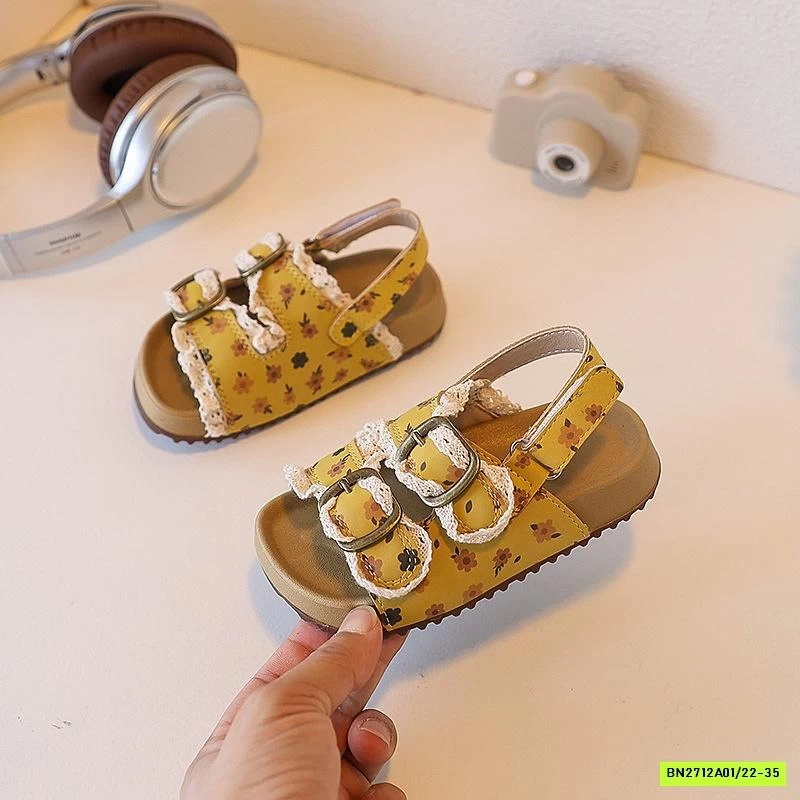 SANDAL HOA NHÍ ĐẾ KẾP VIỀN REN
