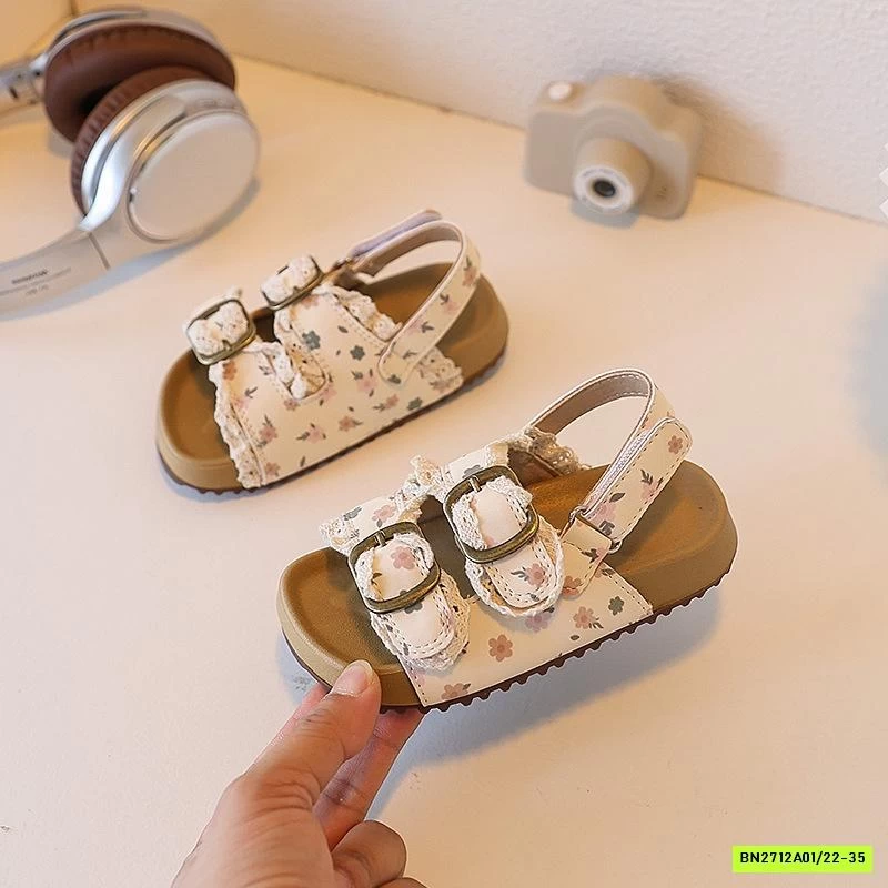 SANDAL HOA NHÍ ĐẾ KẾP VIỀN REN