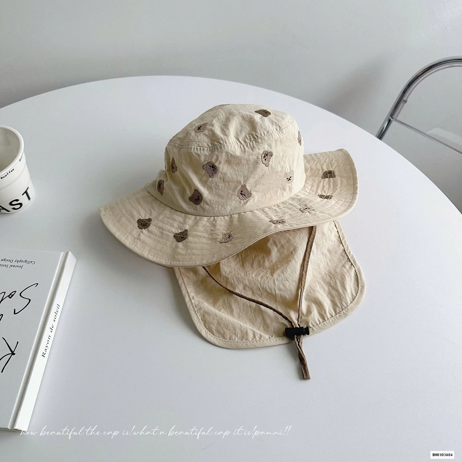 MŨ BÈO THÊU HÌNH KÈM VẠT CHE