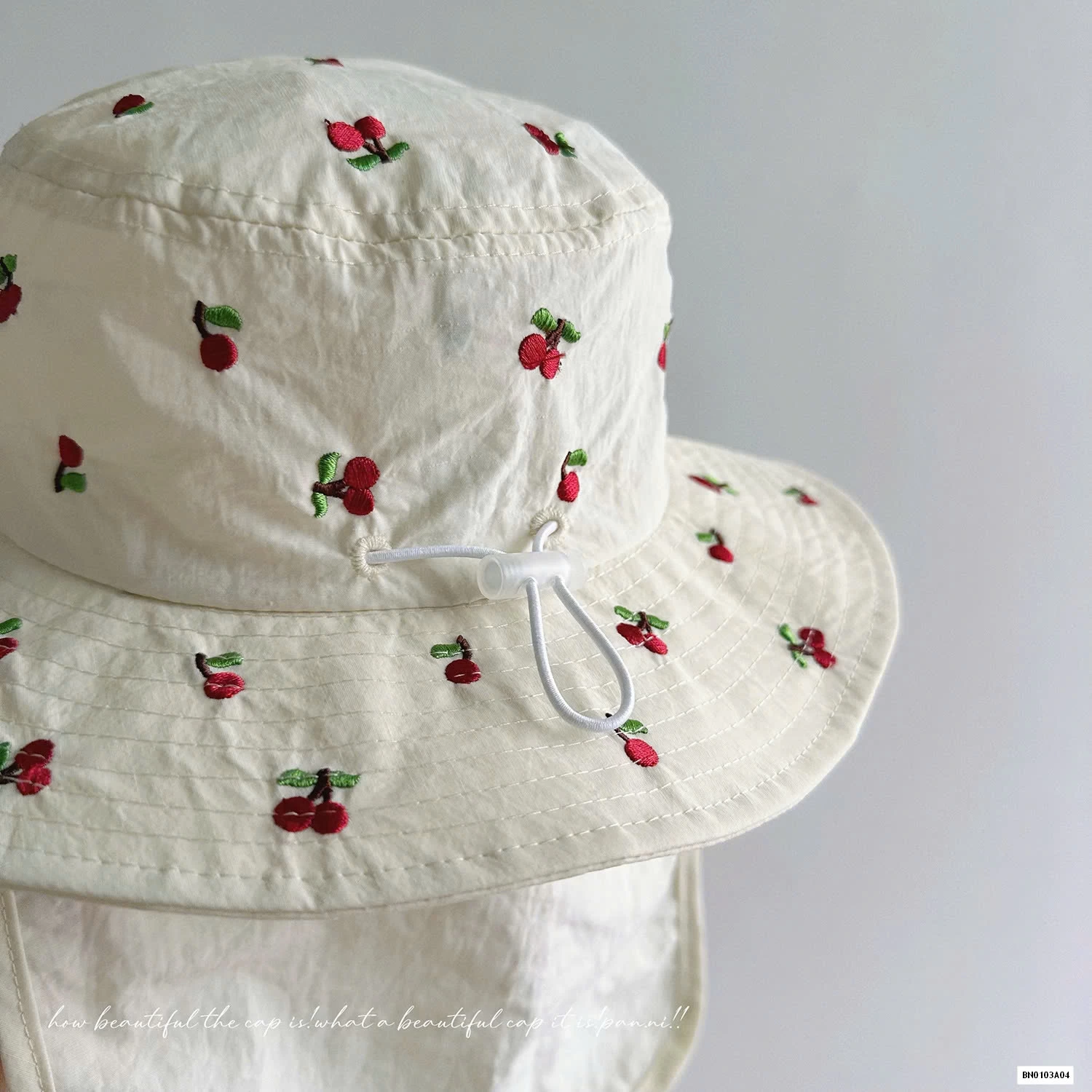 MŨ BÈO THÊU HÌNH KÈM VẠT CHE