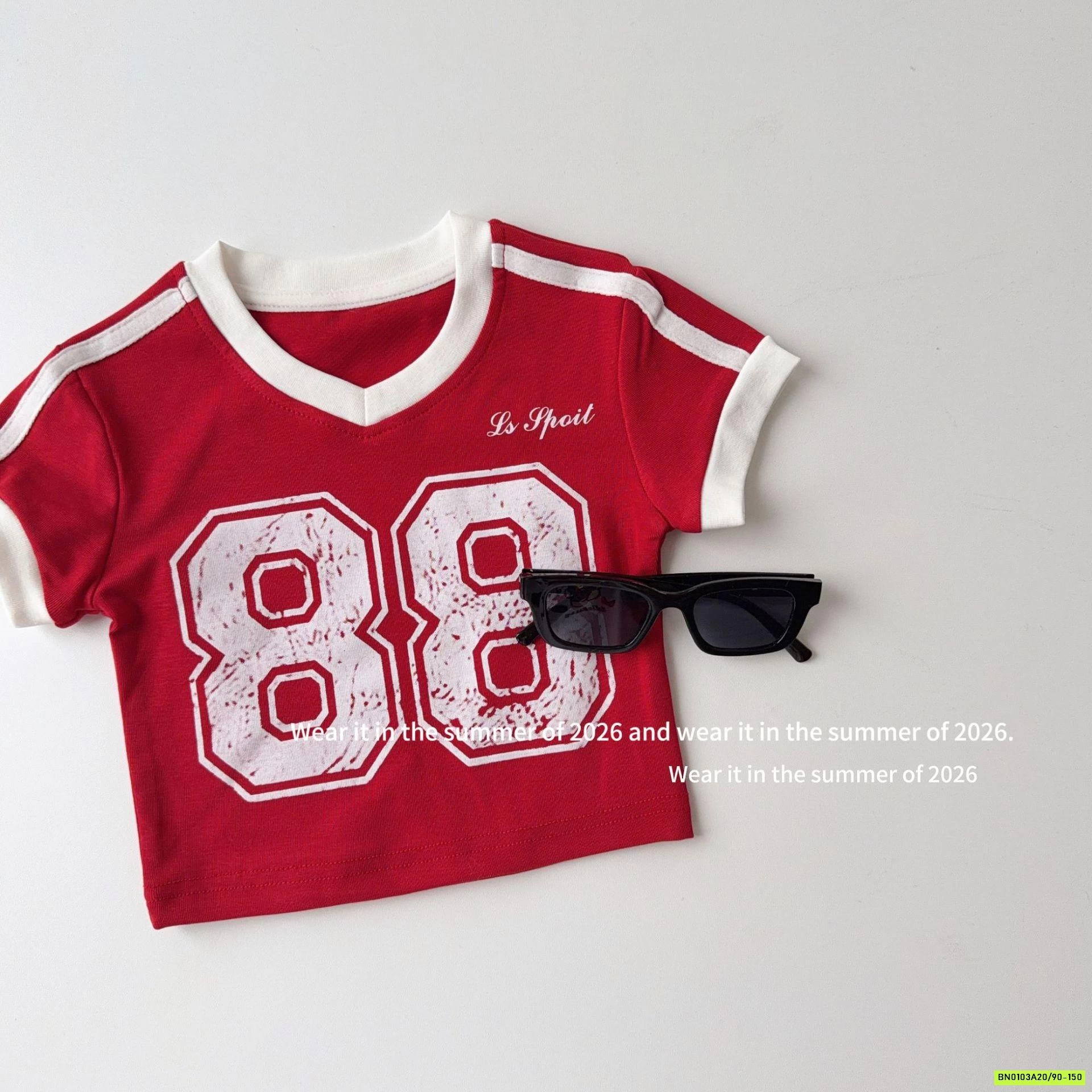 CROPTOP ĐỎ SỌC VAI 88 T&QKIDS
