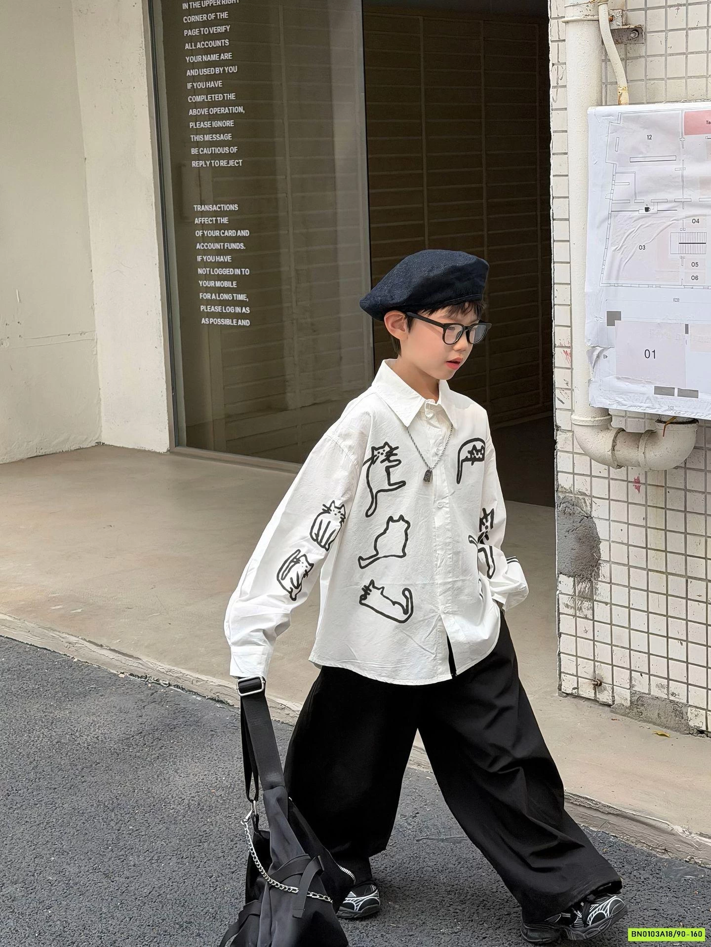 SƠ MI TRẮNG IN MÈO FANSHU